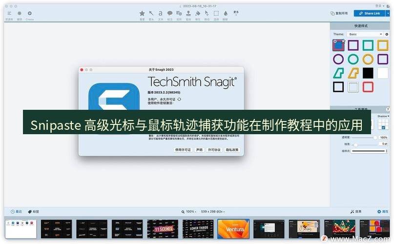 截图工具 Snipaste 高级光标与鼠标轨迹捕获功能在制作教程中的应用