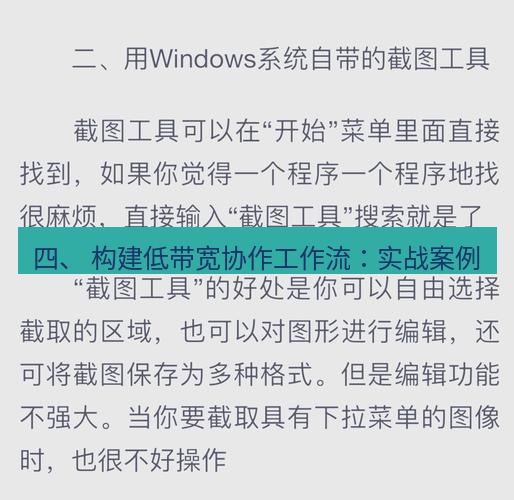 截图工具 四、 构建低带宽协作工作流：实战案例