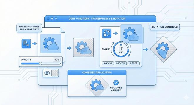 贴图透明度与旋转核心功能