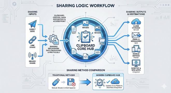 分享逻辑与剪贴板核心枢纽
