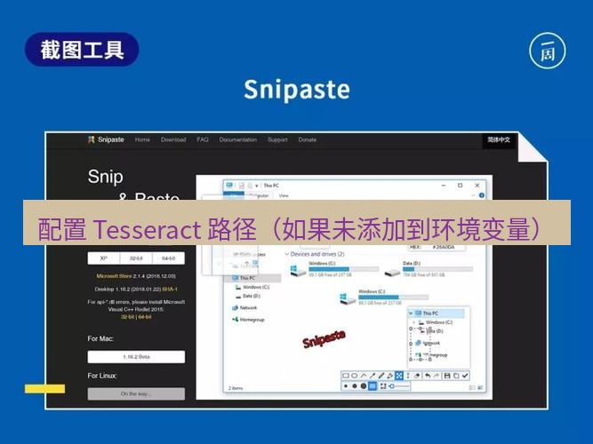 截图工具 配置 Tesseract 路径（如果未添加到环境变量）