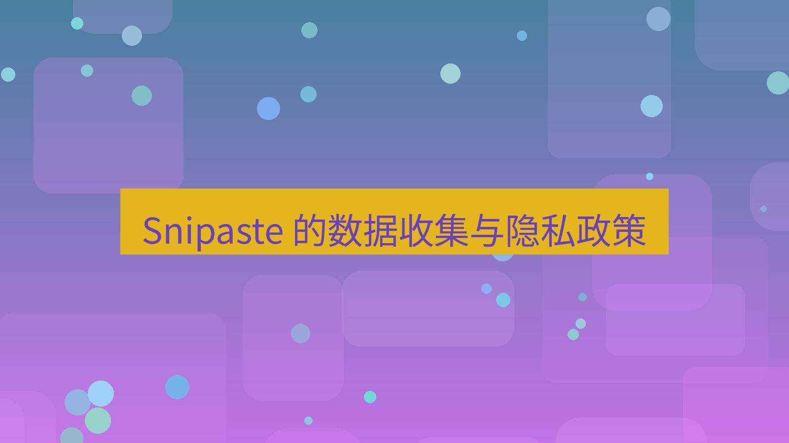 截图软件 Snipaste 的数据收集与隐私政策