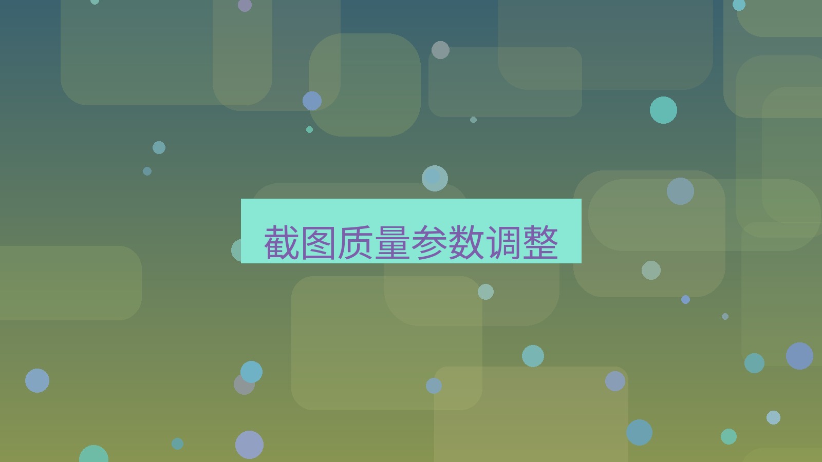 截图软件 截图质量参数调整